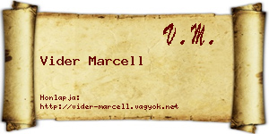 Vider Marcell névjegykártya
